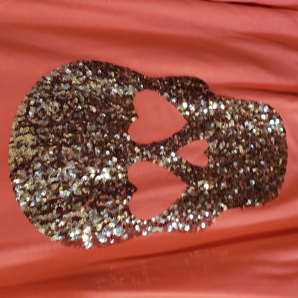 vs pink neon silver sequin skull - Picture 3 of 4